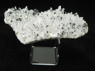 A Big Quartz Crystal Cluster With Pyrite Cubes And Sphalerite Peru 540gr