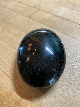 Black Tourmaline Crystal Mineral Gemstone Palm Stone With Quartz And Calcite 697