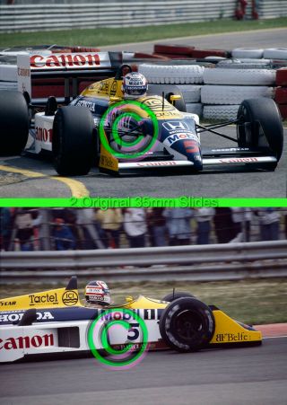 2 35mm Slides F1 Nigel Mansell - Williams 1987 San Marino Formula 1
