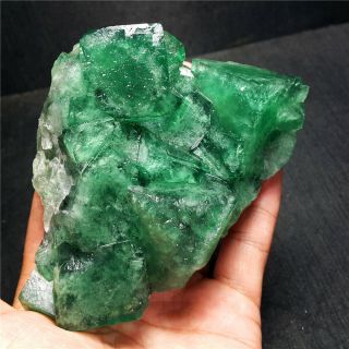 Rare 508 G Natural Transparent Green Fluorite & Mineral Specimen/china A66
