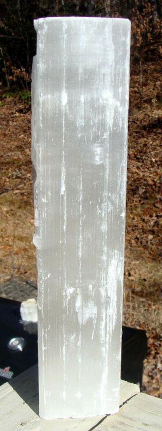 Selenite Natural Log - Large - 3 Lbs 1 Ounce - 10 1/2 Inches Tall - Fantastic Deal