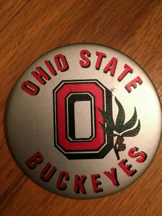 Vintage 1970s Ohio State University Buckeyes Football Button Pin 3 " Diameter