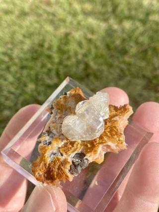 Exceptional Old Stock Gem Cerussite On Barite,  Mibladen,  Morocco 2