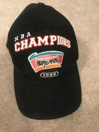 Vintage San Antonio Spurs 1999 Nba Basketball Champions Puma Black Hat Cap Nwt