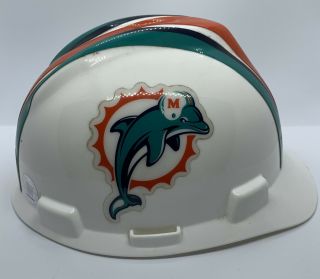 Vintage Miami Dolphins Hard Hat With Old Logo - No Inside Straps