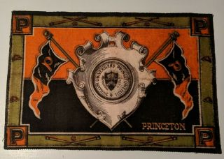 Antique 1910s Princeton University Baseball Felt Tobacco Premium 5 1/2 " X 8 1/4 "