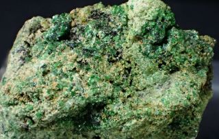 Rare Green Grossular Garnet,  Millerite,  Maucherite,  Orford Nickel Mine Quebec Ca
