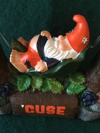 Syracuse Team Gnome Lying in Leaf Hammock - 7 