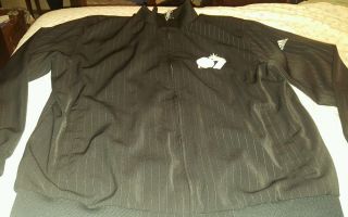 Adidas Nba 07 Las Vegas All Star Game Black Stripe Full Zip Jacket Sz Large Mesh