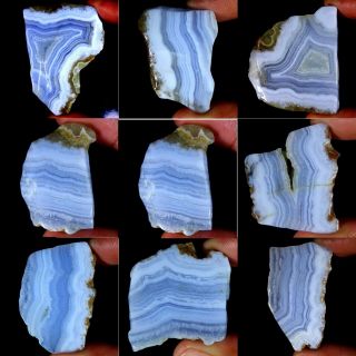 Natural Charming Designer Blue Lace Agate Rock Slab Polished Rough Ps14