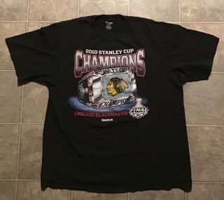 2010 Chicago Blackhawks Stanley Cup Champions T - Shirt Graphic Tee Adult Xl
