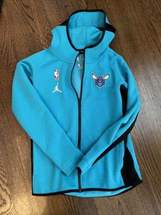 Charlotte Hornets Nike Teal Authentic Showtime Therma Performance Hoodie Med Kid