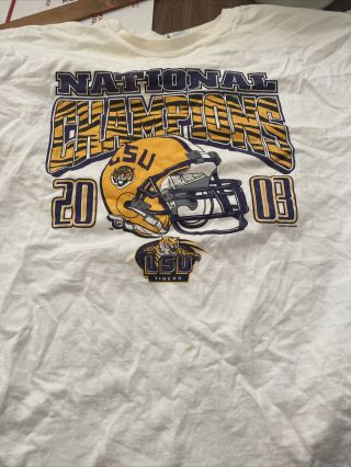 2003 Lsu Tigers Football National Champions Nick Saban Shirt Vintage