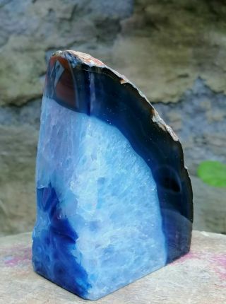 Stunning Polished Blue Crystal Agate Gemstone Mineral