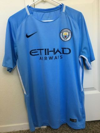 Manchester City Nike 2017/18 Home Jersey Adult Large Light Blue