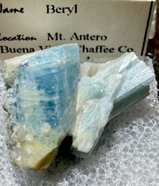 Large Twin Aquamarine Crystals Mt Antero Area,  Chaffee Co Colorado