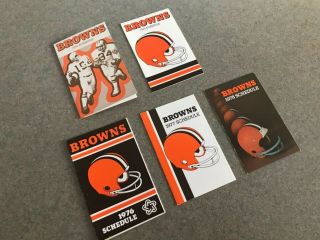 Vintage Cleveland Browns Team Issue Pocket Schedules 1974 1975 1976 1977,  1978