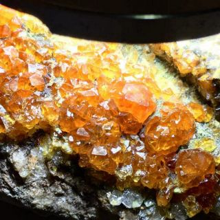 113g Rare Orange Granular Garnet Based on the Feldspar Matrix Mineral Specimen 2