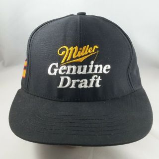 VTG Miller Draft Beer Snapback Hat NASCAR Rusty Wallace 2 Black Orange 2