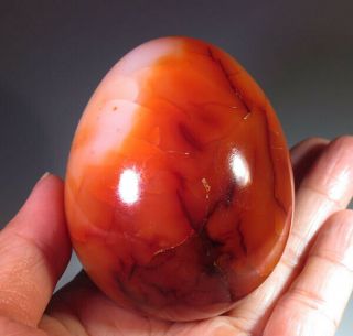 2.  7 " Large Red Carneline Gemstone Crystal Egg Sphere - From Madagascar 2936