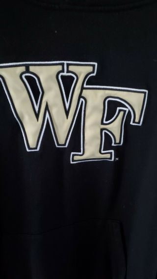 Wake Forest Demon Deacons Black And Gold Hoodie Sweatshirt Sz XL NCAA EUC 3