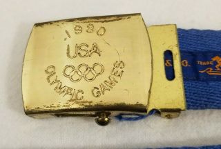 1980 Usa Winter Olympic Games Levi Strauss Logo Web Belt And Buckle