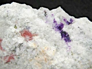 Rhodochrosite And Purple Fluorite On Quartz Sweet Home Mine Colorado 164gr