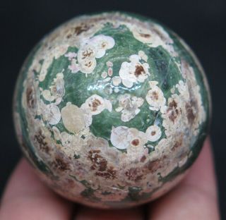 40mm 2.  9oz Natural Green Leopard Skin Jasper Crystal Sphere Ball Gift
