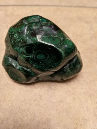 3.  5 " Natural Green Malachite Polished Freeform From Africa Congo 605 Grams