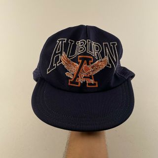 Vintage 80s Auburn Tigers Mesh Snapback Trucker Hat Usa Made