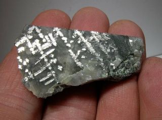 Sweet Herringbone Silver Slab: Siscoe Mine,  Cobalt Area,  Ontario,  Canada - Nr