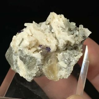 (3.  8 Cm) Rare Locality Fluorite And Calcite On Dolomite - Huntsville,  Alabama