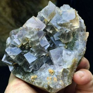 220g Transparent Pink Cubic Fluorite Crystal Cluster Mineral Specimen/china