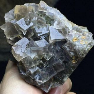 220g Transparent Pink Cubic Fluorite Crystal Cluster Mineral Specimen/China 2