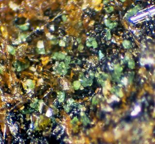 Torbernite On Rockbridgeite: Palermo Mine,  N.  Groton,  Nh - Micromoun,  Ex - Grandy