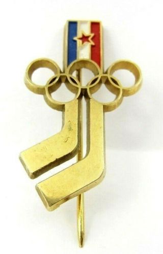 1984 Sarajevo Winter Olympics Yugoslavia Noc Ice Hockey Olympic Team Pin Badge