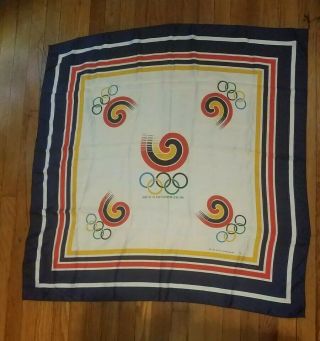 Collectible 1988 Seoul Olympics 24th Olympiad 34 " Square Silk Scarf