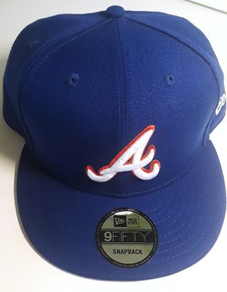 Era 9fifty Adult Atlanta Braves Mlb Snapback Hat Cap Blue/white/red Wool
