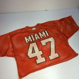 Vintage Sand Knit Jersey University Miami Michael Irvin 47 Sz S