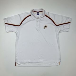 Vintage Reebok Washington Redskins Polo Shirt Size Xl White Nfl Football
