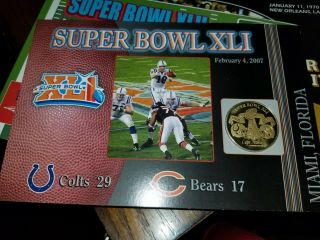 Danbury Nfl Xli Bowl Game Flip Coin Bears Vs Colts