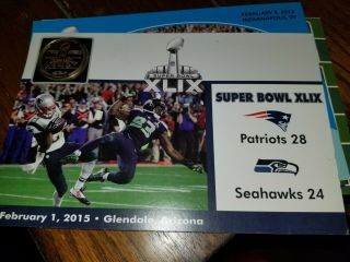 Danbury Nfl Superbowl Xlix Game Flip Coin Seahawks Vs Patriots