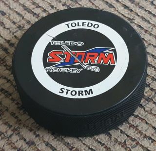 Toledo Ohio Storm Defunct Hockey Team Official Game Puck W Coca Cola Logo