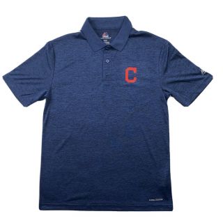 Cleveland Indians Majestic Mlb Blue Coolbase Polo Golf Shirt Size Medium