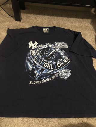 Vintage Puma 2000 York Yankees World Series T - Shirt Tee Subway Series 2xl