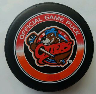 Erie Otters Ohl Official Game Puck Ontario League Rare The Plymouth Sponsor