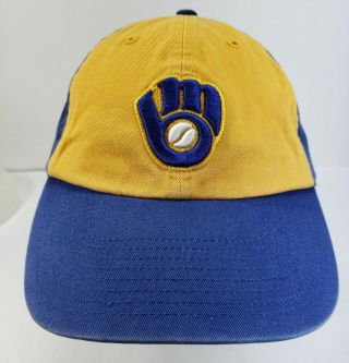 Milwaukee Brewers Hat 47 Brand Dad Hat Strapback Up Mlb Small