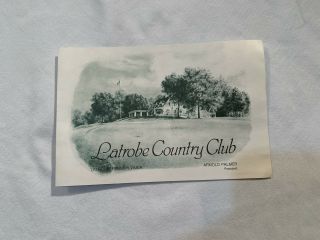 Vintage Latrobe Country Club Arnold Palmer Golf Score Card