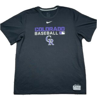 Men’s Nike Dri Fit Colorado Rockies Mlb Baseball Authentic T - Shirt Size L