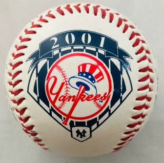 2001 Ny York Yankees Facsimile Team Signed Baseball Ball Jeter Clemens